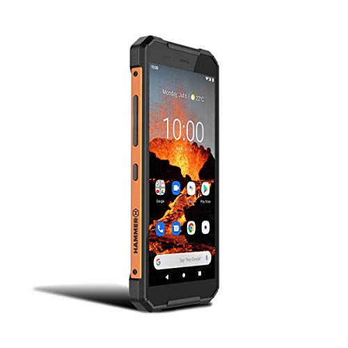 Hammer H EXPLORER PRO 5,7" IPS Outdoor Handy, Militärstandard Smartphone, Mega-Akku 5000mAh, 48MP Kamera, eSIM, NFC, Wasserdicht/Stoßfest, LTE 4G, IP69, Dual SIM, Android 10 - Orange