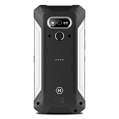 Hammer H EXPLORER PRO 5,7" IPS Outdoor Handy, Militärstandard Smartphone, Mega-Akku 5000mAh, 48MP Kamera, eSIM, NFC, Wasserdicht/Stoßfest, LTE 4G, IP69, Dual SIM, Android 10 - Silber