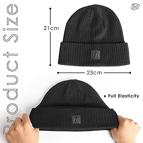 HASAGEI Gorro Invierno Hombre Elástico Gorros Mujer Cálido Gorras Térmico Clásico Sombrero de Moda el Gorro de Lana