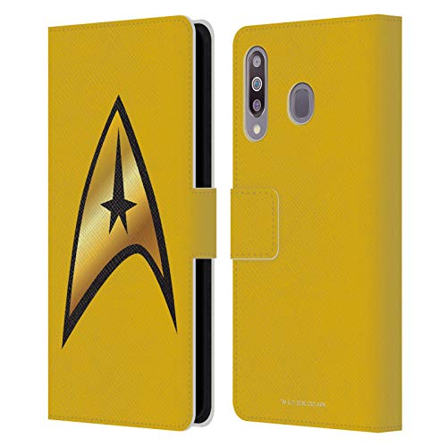Head Case Designs Licenciado Oficialmente Star Trek Comando Solo Uniformes E Insignias Tos Carcasa de Cuero Tipo Libro Compatible con Samsung Galaxy M30 (2019)