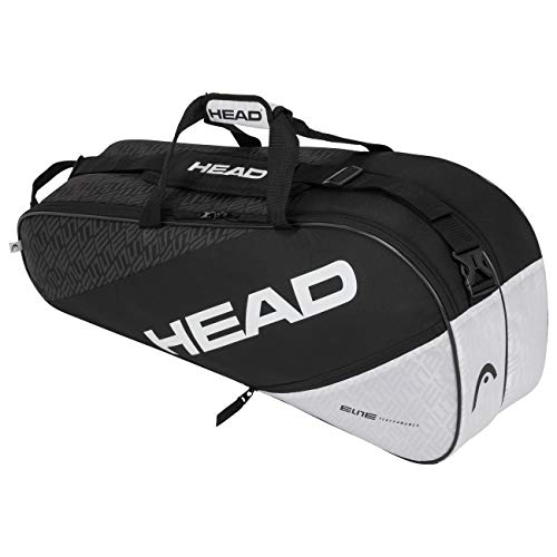 Head Elite 6R Combi Bolsa de Tenis, Adultos Unisex, Negro/Blanco