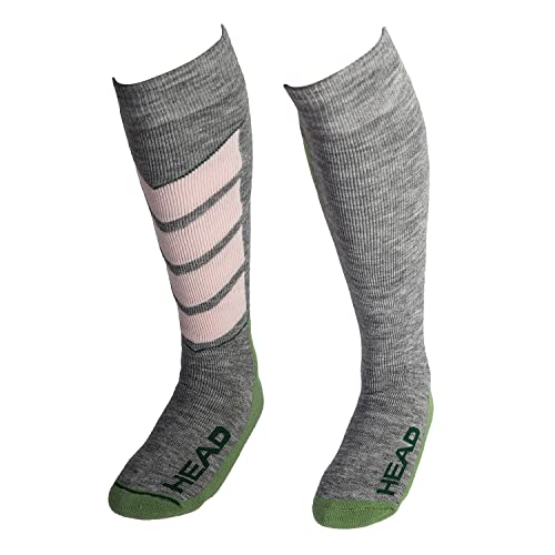 Head V-Shape Kneehigh Ski Socks (2 Pack) Calcetines de esquí, Colores Mezclados, 43/46 (Pack de 2) Unisex Adulto