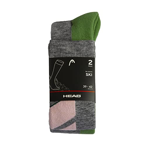 Head V-Shape Kneehigh Ski Socks (2 Pack) Calcetines de esquí, Colores Mezclados, 43/46 (Pack de 2) Unisex Adulto