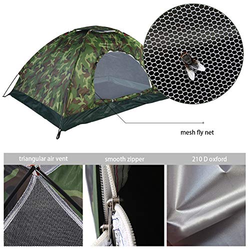Heaveant Tienda de campaña al Aire Libre, Camuflaje al Aire Libre Tienda de campaña para 2 Personas Protección UV Tienda de Mochila Impermeable para Senderismo