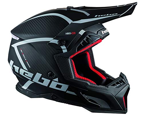 HEBO MX Legend Carbon Casco Enduro, Adultos Unisex, Negro, XL