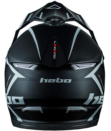 HEBO MX Legend Carbon Casco Enduro, Adultos Unisex, Negro, XL