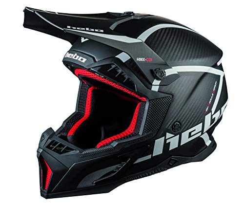 HEBO MX Legend Carbon Casco Enduro, Adultos Unisex, Negro, XL