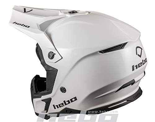 Hebo MX Maddock Casco Enduro, Adultos Unisex, Blanco, XS