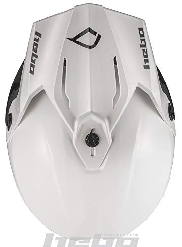 Hebo MX Maddock Casco Enduro, Adultos Unisex, Blanco, XS