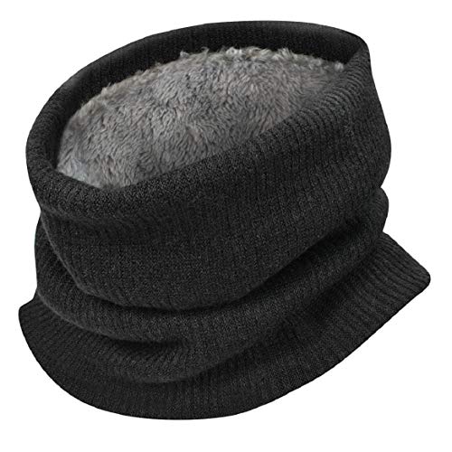 heekpek Bufanda de punto unisex Bufanda de abrigo de invierno con cuello grueso y bufanda para mujer y hombre Bufanda de cuello(Negro)