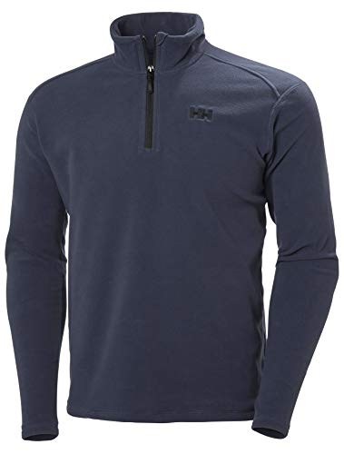 Helly Hansen Daybreaker 1/2 Zip Fleece Chaqueta con forro polar, con tecnología Polartec y diseñada para cualquier actividad casual o deportiva, Hombre, Azul (Graphite Blue), S