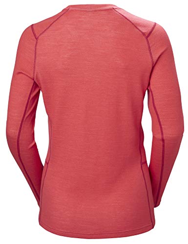 Helly Hansen W Lifa Merino Midweight Crew Camiseta Manga Larga, Mujer, Cayenne, L