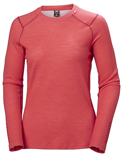 Helly Hansen W Lifa Merino Midweight Crew Camiseta Manga Larga, Mujer, Cayenne, L