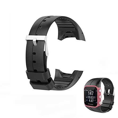 Hensych® - Correa de muñeca de repuesto para reloj Polar M400, M430, reloj para correr con GPS, color negro