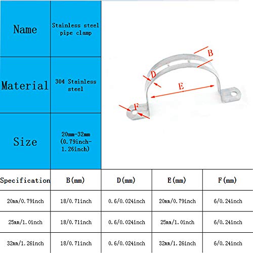 Her Kindness 25 mm de Acero inoxidable 304 Abrazadera de Tubo de Tipo Abrazadera de Tubo Alicates Abrazadera de Tubo de Acoplamiento del aro（ 25PCS）Wholesale