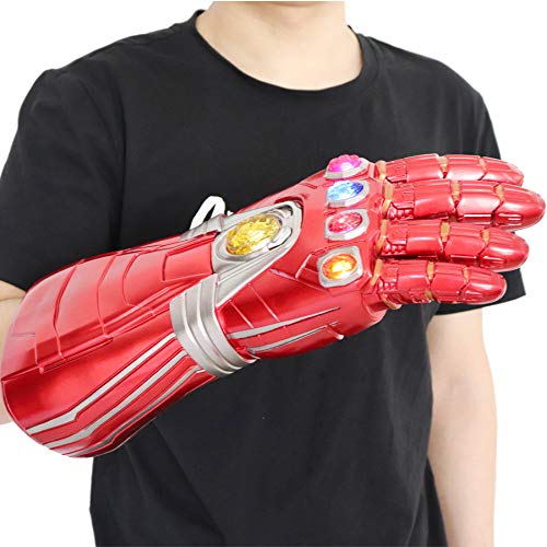 HEROMEN Avengers 4 Iron Man Guantes PVC Rojo Derecha,Accesorios De Halloween Cosplay Luminous Surrounding,Asshown-PVCChild