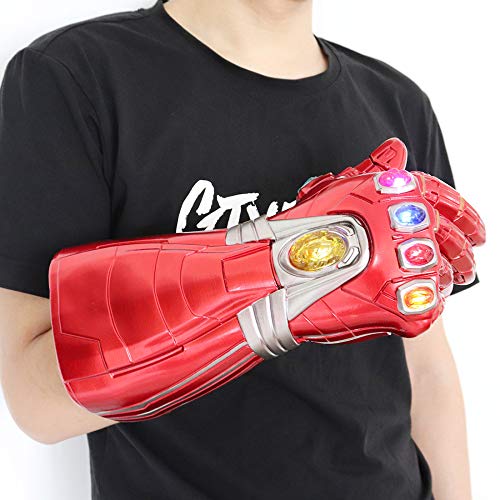 HEROMEN Avengers 4 Iron Man Guantes PVC Rojo Derecha,Accesorios De Halloween Cosplay Luminous Surrounding,Asshown-PVCChild