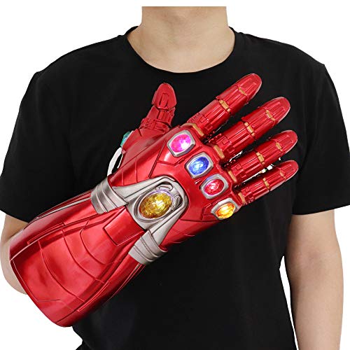 HEROMEN Avengers 4 Iron Man Guantes PVC Rojo Derecha,Accesorios De Halloween Cosplay Luminous Surrounding,Asshown-PVCChild