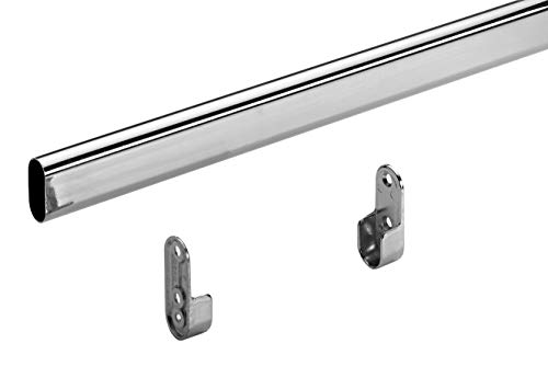 Hettich 9219989 Tubo para Armario (Juego de 15/30 x 1200 mm, Cromado)