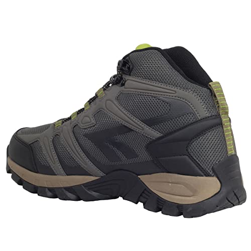 HI-TEC MUFLON MID botas montaña hombre,Botas de Senderismo Hombre,Membrana impermeable y transpirable Dri-Tec® (Olive/chartreuse, numeric_43)