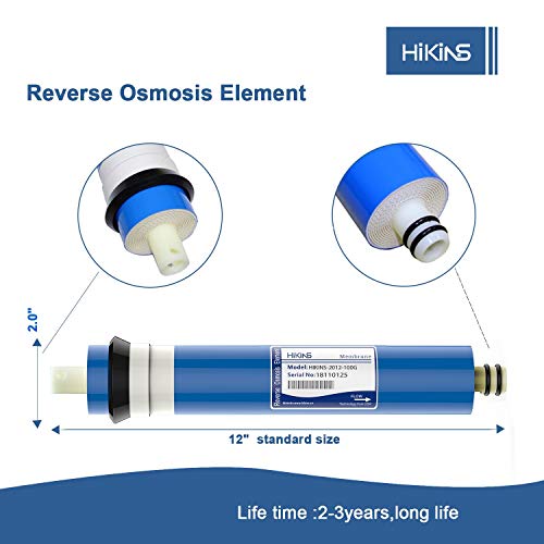 HiKiNS 2012-100 GPD RO ósmosis inversa Membrana hogar purificador de Agua Ro Universal Compatible con Filtro de Repuesto para casa purificador de Agua de ósmosis inversa