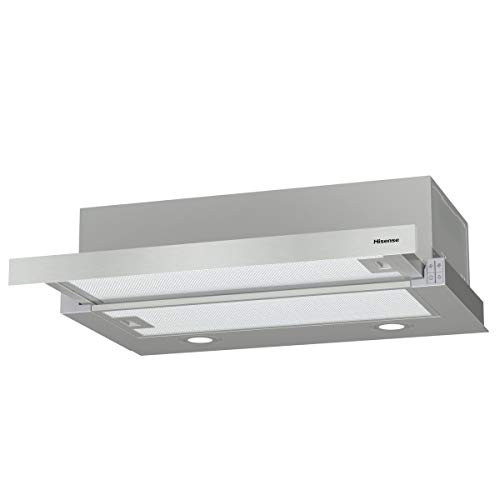 Hisense CH6TL4BX - Campana Telescópica 60 cm, Capacidad de Succión de 450 m³/h, Iluminación LED, Fácil Limpieza y Mantenimiento