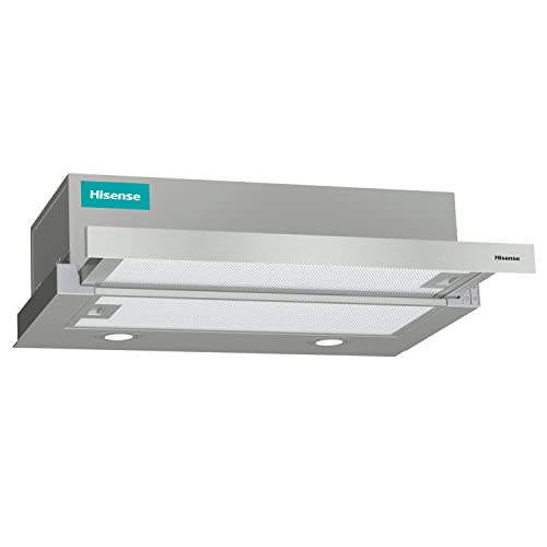 Hisense CH6TL4BX - Campana Telescópica 60 cm, Capacidad de Succión de 450 m³/h, Iluminación LED, Fácil Limpieza y Mantenimiento