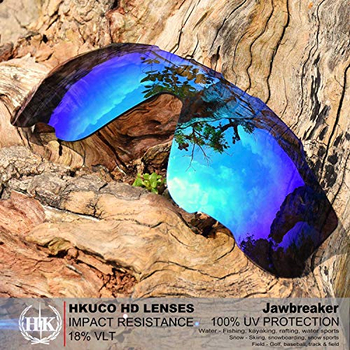 HKUCO Blue/24K Gold/Transition/Photochromic Polarized Replacement Lenses For Oakley Jawbreaker Sunglasses