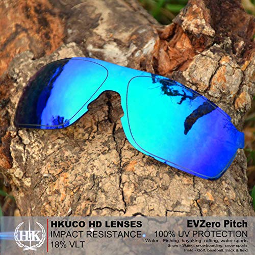 HKUCO Reforzarse Lentes de repuesto para Oakley EVZero Pitch Azul/Titanio Gafas de sol