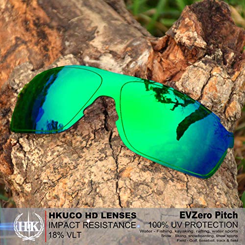HKUCO Reforzarse Lentes de repuesto para Oakley EVZero Pitch Negro/Verde Gafas de sol