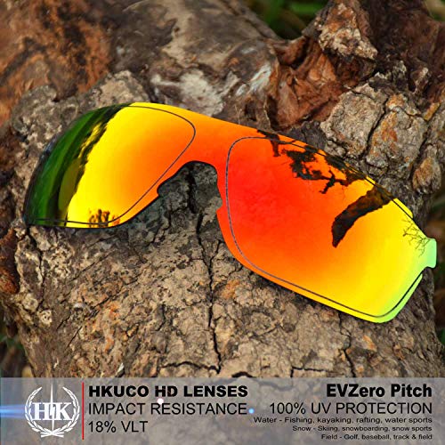 HKUCO Reforzarse Lentes de repuesto para Oakley EVZero Pitch Rojo/Titanio Gafas de sol