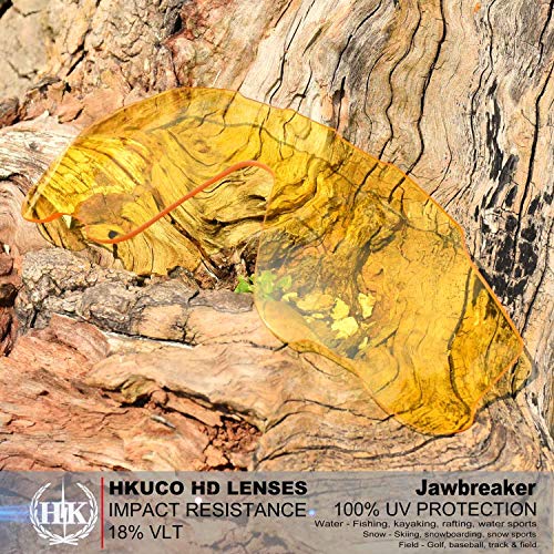 HKUCO Transparent Yellow&Transition/Photochromic Polarized Replacement Lenses For Oakley Jawbreaker Sunglasses