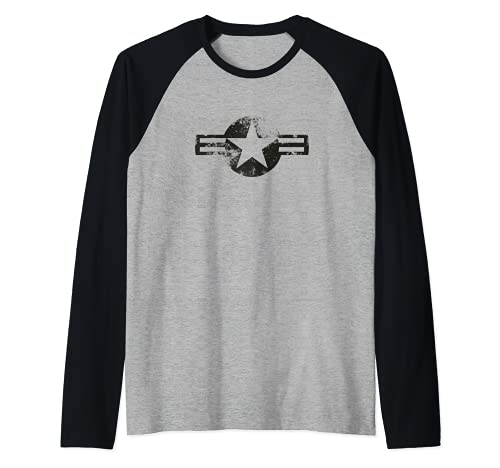Hombre Airforce U.S. Army Aviation Logo Aviación USA Hombre Mujer Camiseta Manga Raglan