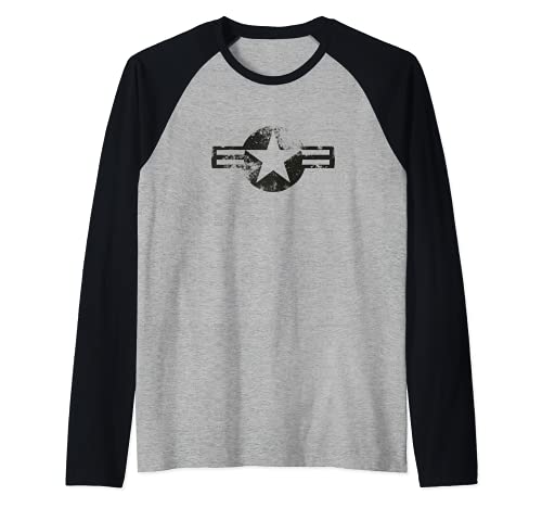 Hombre Airforce U.S. Army Aviation Logo Aviación USA Hombre Mujer Camiseta Manga Raglan