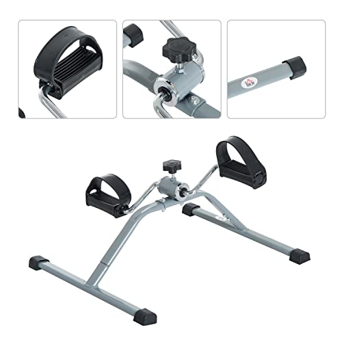 HOMCOM Mini Bicicleta Estática de Acero para Pedalear Aparato de Ejercicios 2 en 1 Brazos y Piernas 40x53x29cm