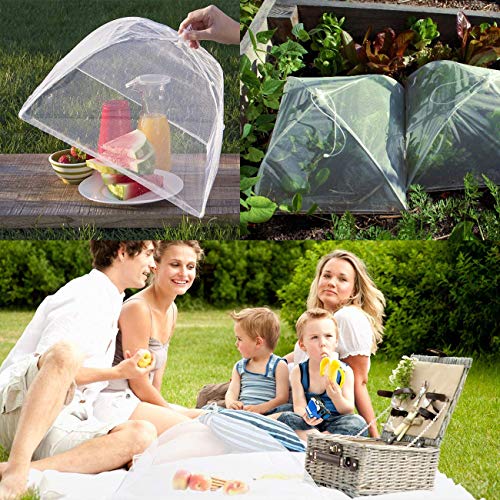 Homealexa - Juego de 6 Cubierta Protectora Alimentos Fresca, Mosquitera comida desplegable cubre platos para Cocina, Barbacoa, Picnics, Fiesta al Aire Libre, Blanco