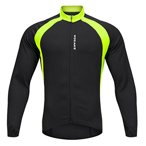 HomeDecTime Bicicleta Ciclismo Jersey Riding Racing MTB Team Chaqueta de Manga Larga para Hombres Mujeres - Negro, XXL