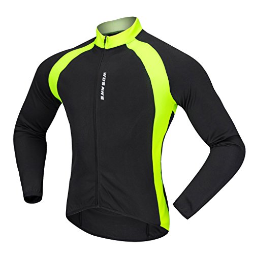 HomeDecTime Bicicleta Ciclismo Jersey Riding Racing MTB Team Chaqueta de Manga Larga para Hombres Mujeres - Negro, XXL