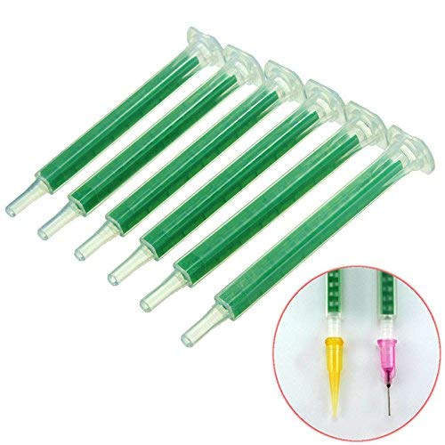 HonFitat 50Pcs F6-16 Green Ab Pegamento Tubo De Mezcla Boquilla Estática Sección 16 Boquillas