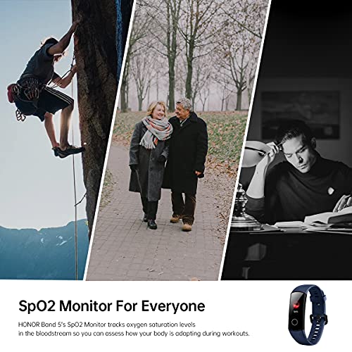 HONOR Band 5 Smartwatch Pulseira de atividade Inteligente impermeável IP68 com pulsómetro, Monitor de atividade desportiva, rastreador de Fitness com pedómetro, Azul