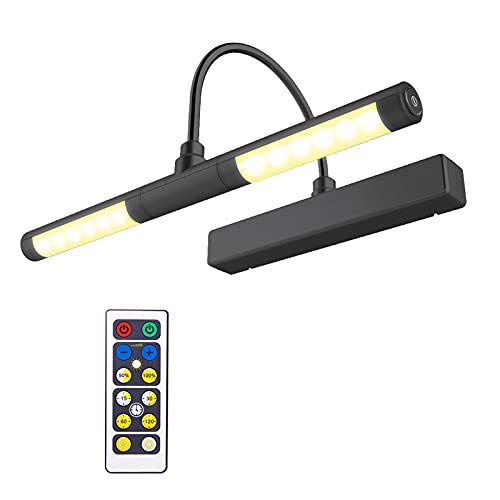 HONWELL-Luz LED Inalámbrica a Batería con Control Remoto, Cabezal de Luz Giratorio de 13 Pulgadas con 3 Modos de Iluminación, Regulable Marco Luces Lámpara de Pared para Pintar,Espejo , Color Negro