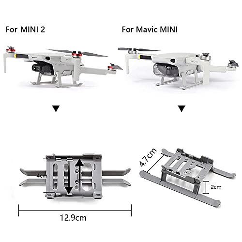 Hossom Extensión del Tren de Aterrizaje, Landing Gear Plegable, Suspension Landing Leg Protector de Piernas, Compatible con Dji Mini 2/Mavic Mini Drone Accesorios