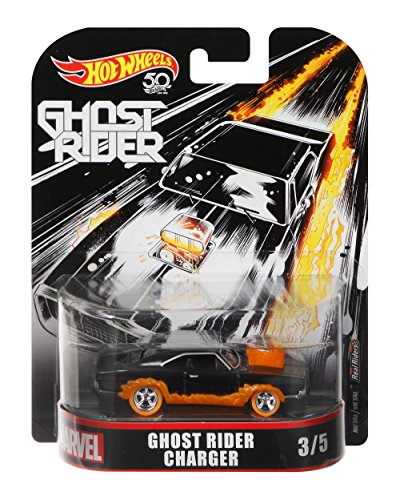 Hot Wheels Modelo coche 8 cm Charger de Ghost Rider - Escalera 1/64 DieCast Original Marvel FLD30