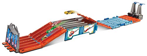 Hot Wheels Pista de Coches de Juguete Carreras 4 carriles configurable (Mattel GKT87)