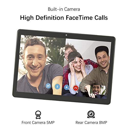 HOTREALS， Tableta Android de 10.1 Pulgadas, Tableta de Cuatro núcleos, 9 componentes con Sistema operativo Android, 4 GB de RAM, 64 GB de ROM, 3G WiFi, Tipo C, batería de 8000 mAh .(Gris)