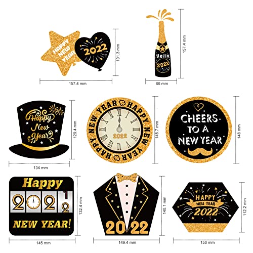 HOWAF 2022 Decoraciones para Fiestas de Fin de año, 30 Piezas año Nuevo decoración de Techo Colgante Remolino Adornos de espirales, Negro y Oro 2022 Decoraciones de Nochevieja Fiestas Suministros