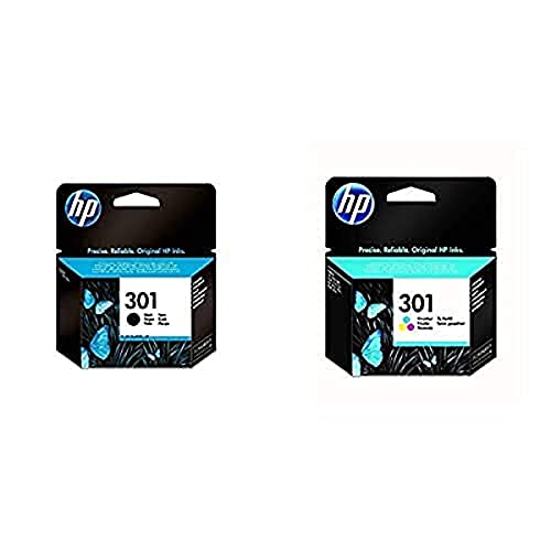 HP 301 Cartuchos de tinta originales, negro y tricolor, paquete de 2