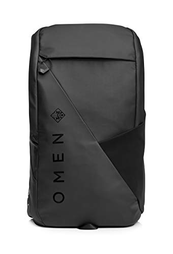 HP OMEN - Mochila para portátiles gaming de hasta 17.3" (bolsillos internos, malla ajustable, espalda acolchada), color negro y rojo