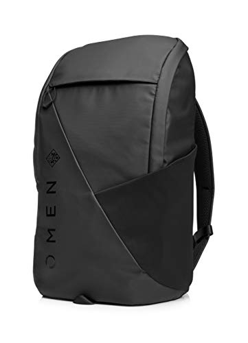 HP OMEN - Mochila para portátiles gaming de hasta 17.3" (bolsillos internos, malla ajustable, espalda acolchada), color negro y rojo