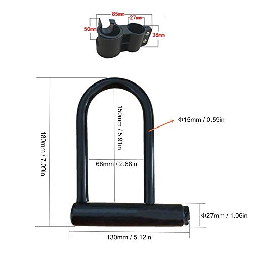 HPPSLT Candado de Bicicleta Seguridad-Steel-Cadena-U-D-Lock-for-Motorbike-Motorcycle-Scooter-Bike-Bicycle-Cycling Cerradura de Bicicleta